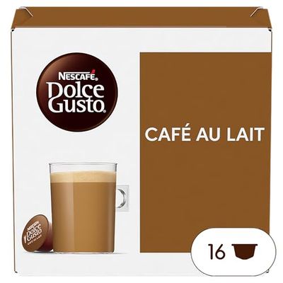 Nescaf? Dolce Gusto CAF? Au Lait (Pack of 3, Total 48 Capsules)