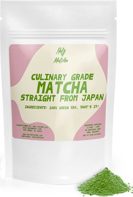 Holy Matcha Everyday Latte Grade Green Tea Powder Authentic Japanese from Kyoto | Antioxidant Superfood with L-Theanine for Natural Energy, Focus, Anti Aging &amp; Metabolism Support, 100 Servings