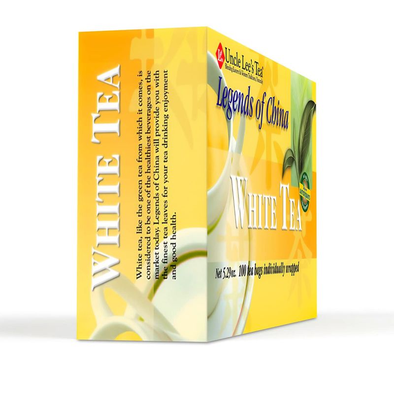 Uncle Lees White Tea - Authentic White Tea, Wellness Tea Rich in Polyphenols and Antioxidants for Immunity &amp; Vitality, Low Caffeine, 100 Count