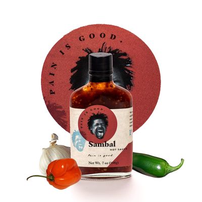 Pain is Good - Habanero Sambal Hot Sauce - 7oz Bottle - Made in USA - All Natural Ingredients, Non-GMO, Gluten-Free, Sugar-Free, Vegetarian, Keto - Pack of 1