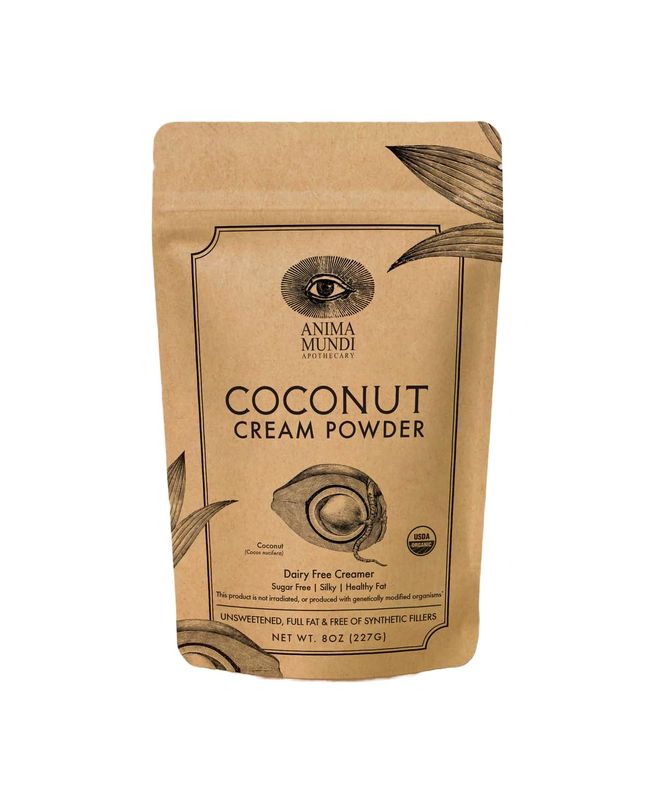 Anima Mundi Coconut Cream Powder - Organic Non-Dairy Coconut Creamer - Silky Dairy-Free Creamer for Coffee, Smoothies, Desserts &amp; More - Vegan, Non-GMO, Organic Plant-Based Creamer (8oz)