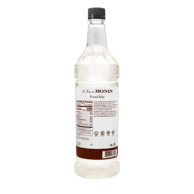 Monin - Frosted Mint Syrup, Bold Spearmint Coolness, Natural Flavors, Great for Smoothies, Sodas, Cocktails, and Teas, Non-GMO, Gluten-Free (1 Liter, 4-Pack)