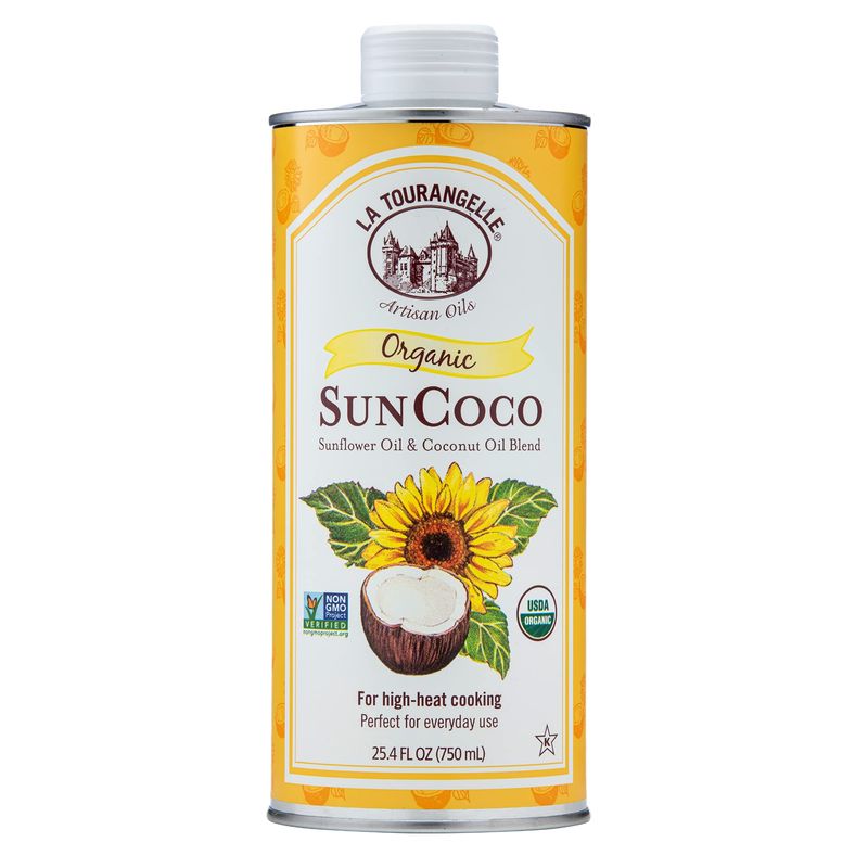 La Tourangelle, Organic Sun Coco Oil, Unique Blend of Organic High-Oleic Sunflower Oil and Organic Refined Coconut Oil, Heat Heat Cooking and DIY Beauty, 25.4 fl oz