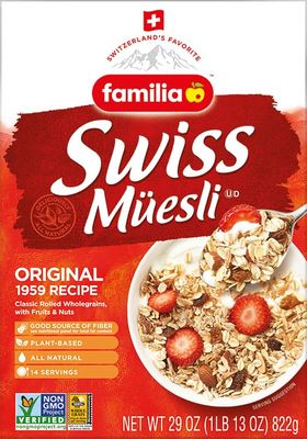 Familia Swiss Muesli Cereal, Original Recipe with Fruit and Nuts - Enjoy Hot, Cold or as Overnight Oats, 29 oz (Pack of 3)