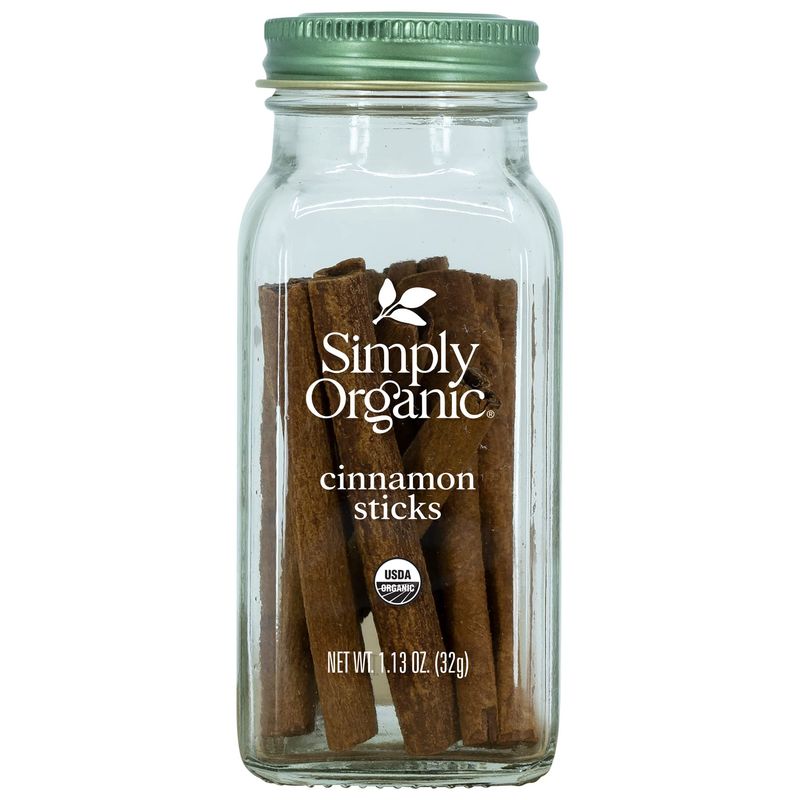 Simply Organic Cinnamon Sticks, Certified Organic | 1.13 oz | Pack of 8 | Cinnamomum burmannii (Nees &amp; T. Nees) Blume