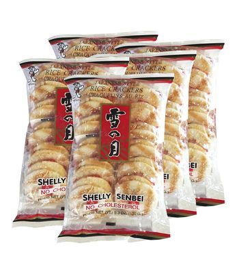 Want Want Big Shelly Shenbei Snowy Crispy Rick Cracker Biscuits - Sugar Glazed 5.30 oz. (Pack of 5)