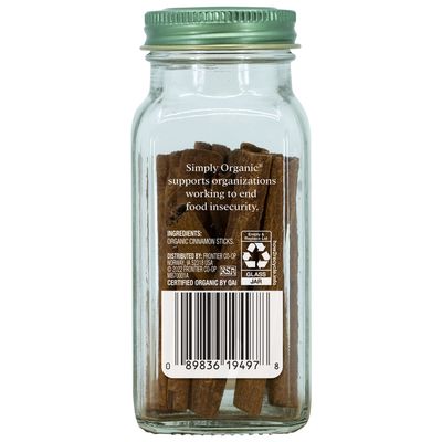 Simply Organic Cinnamon Sticks, Certified Organic | 1.13 oz | Pack of 8 | Cinnamomum burmannii (Nees &amp; T. Nees) Blume