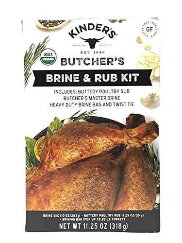Kinder&#39;s Butcher&#39;s Organic Turkey Brine and Rub Kit with Brining Bag, 11.25-ounces, Gluten Free, USDA Organic, Kosher