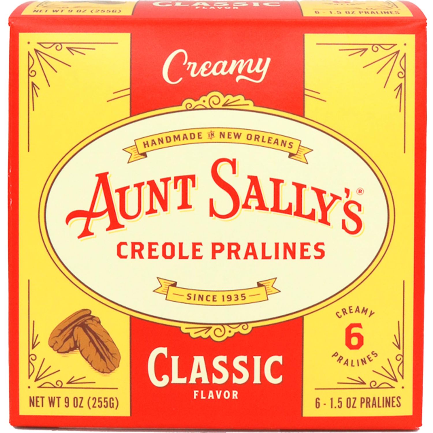 Creamy Classic Pralines - Aunt Sally&#39;s Pralines - 6 count box