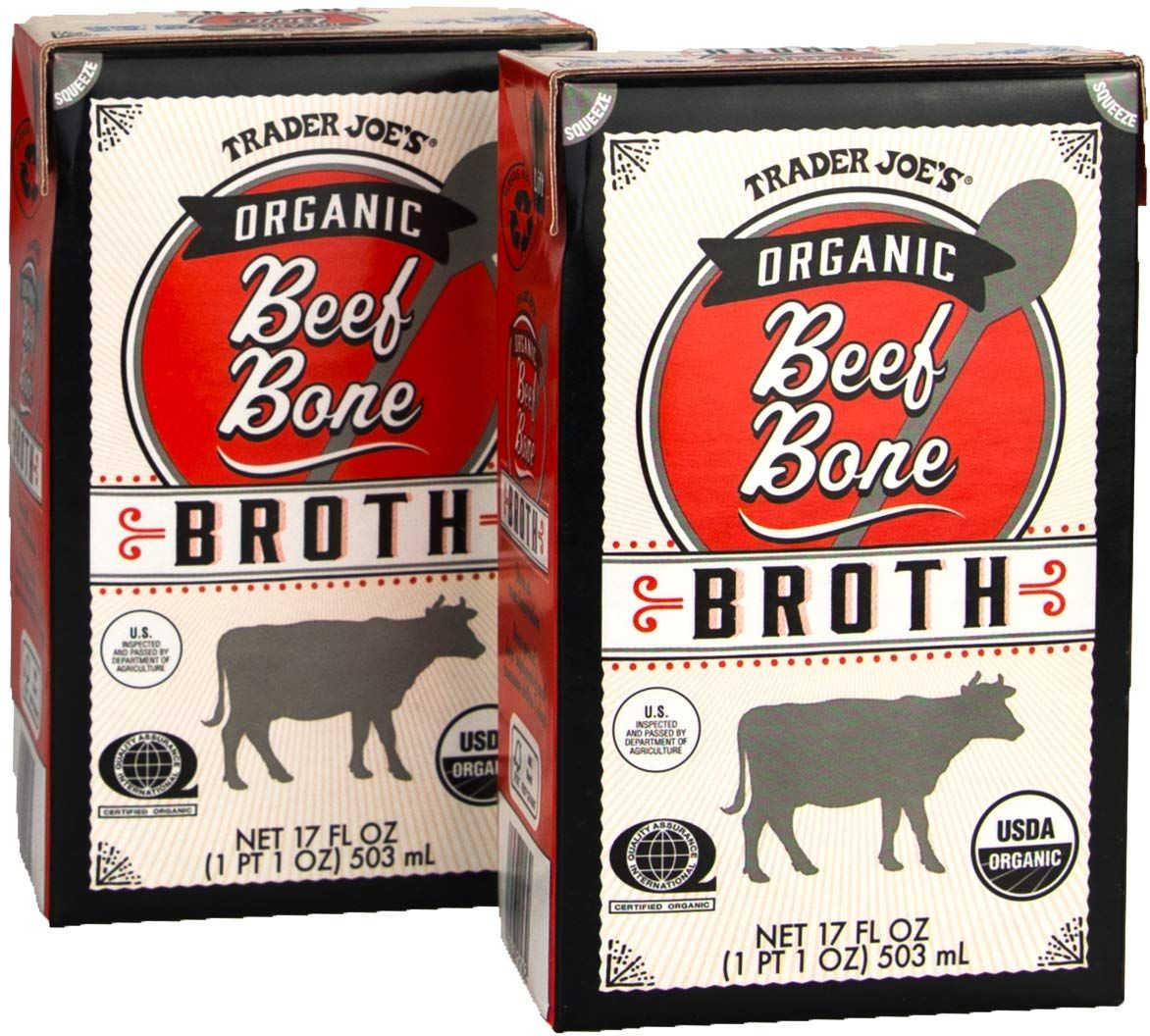 Trader Joes Organic Beef Bone Broth 17fl oz 503ml (Two Boxes)