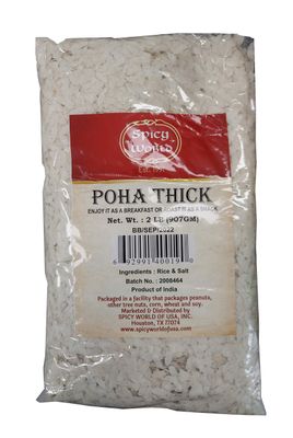 Spicy World Swad Poha THICK (Flattened Rice), 32 Ounce, 2 pound (pack of 1)