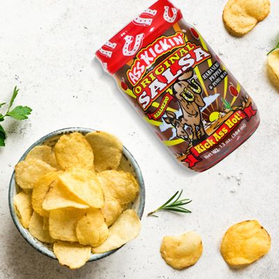 ASS KICKIN' Original Hot Spicy Salsa - 13 oz. - Premium Gourmet Spicy Hot Habanero Salsa for Tortilla Chips, Veggies, and Breakfast Burritos - Warning - Try if you Dare!