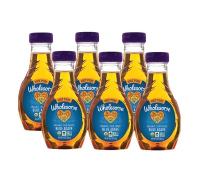 Wholesome Sweeteners Organic Blue Agave Nectar, Natural Low Glycemic Sweetener, Non GMO, Fair Trade &amp; Gluten Free, 11.75 Oz x Pack of 6