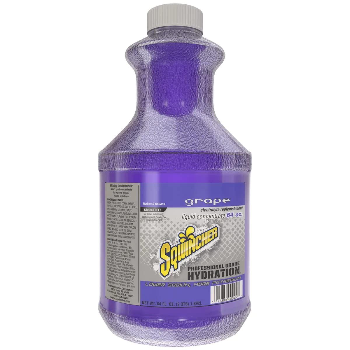 Sqwincher - 690-030322-GR Liquid Concentrate, Grape, 64 fl oz (Pack of 6)