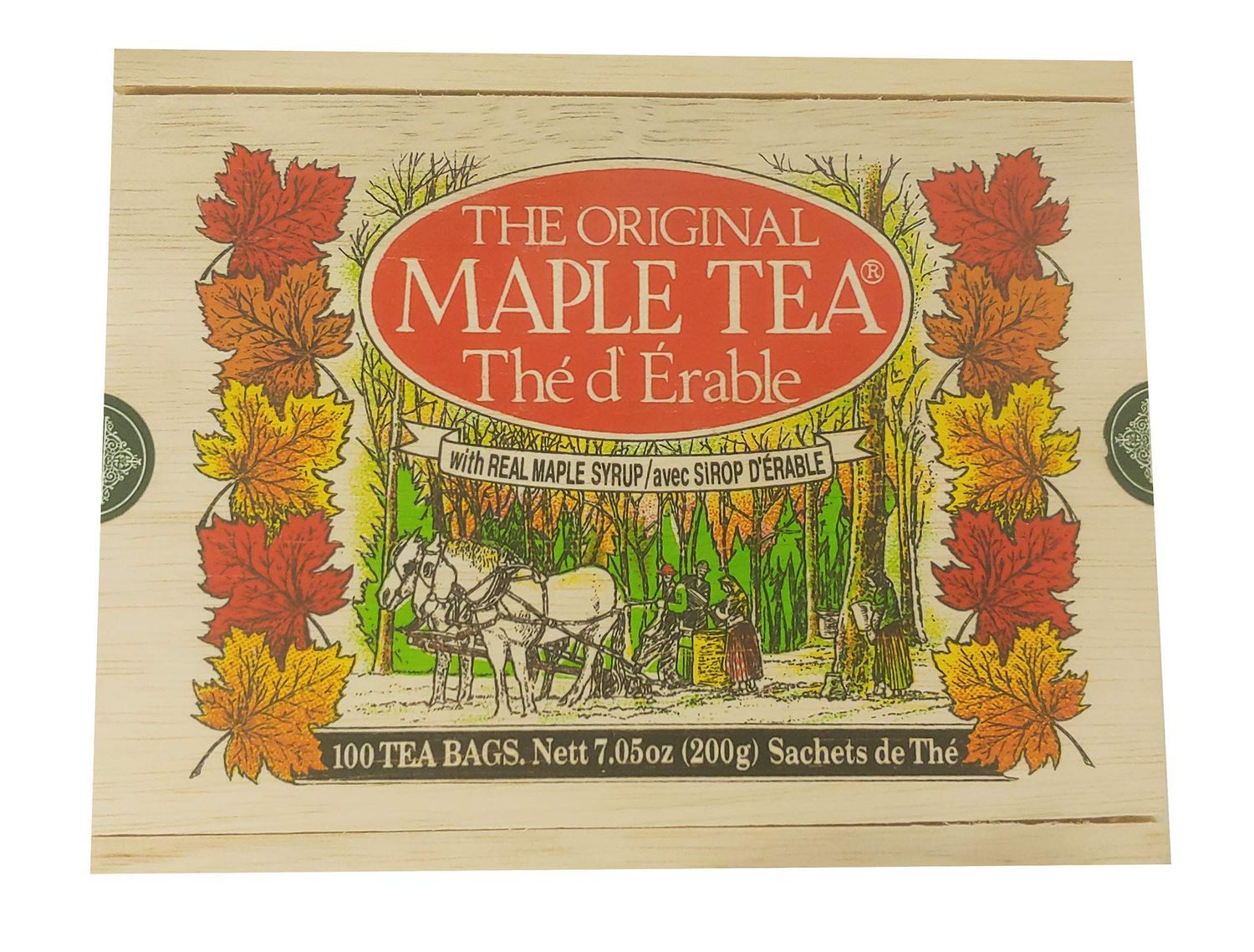 The Metropolitan Tea Company 62WD-100-041 Maple 100 Teabags in Wood Box