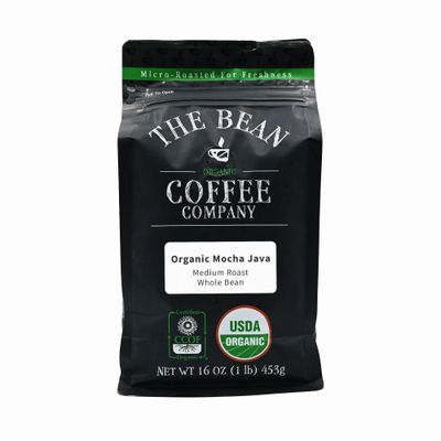 The Bean Organic Coffee Company Mocha Java, Medium Roast, Whole Bean Coffee, 16-Ounce Bag
