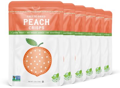 Nature&#39;s Turn Freeze-Dried Fruit Snacks, Peach Crisps, Pack of 6 (1.2 oz Each)