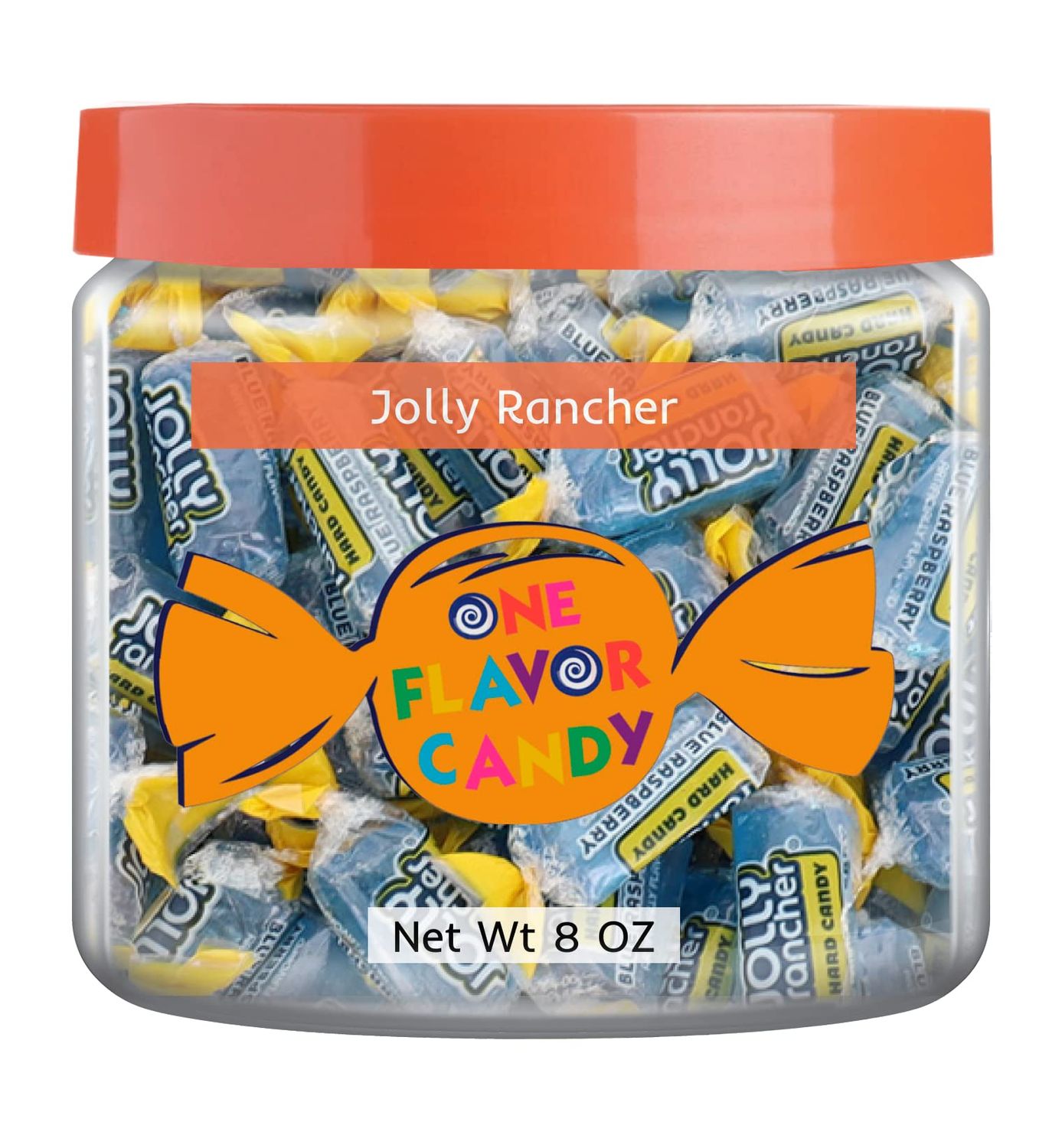 Jolly Rancher World&#39;s Best Flavored Fruit Hard Candy Bulk Candies in Jar Tasty Yummy Perfectly Delicious Time (Blue Raspberry, 8oz)