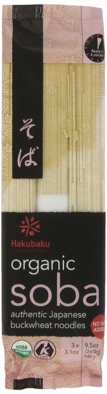 Hakubaku Organic Soba Noodles Net Wt. 269 g, 3.31 Ounce (Pack of 3)