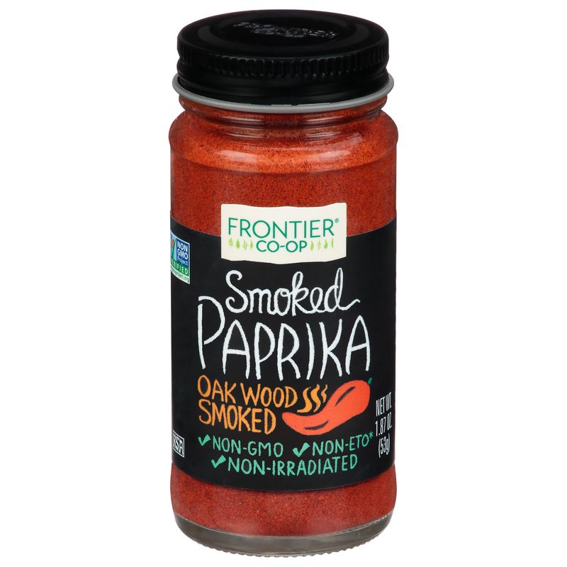 Frontier Co-op Smoked Paprika, 1.87 Ounce, Oak Wood Smoked &amp; Ground Spanish Paprika, Deep Smokey Flavor, Kosher