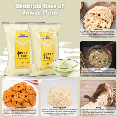 Rani Juwar (Sorghum) Flour 64oz (4lbs) 1.81kg Bulk ~ All Natural | Vegan | Gluten Friendly | NON-GMO | Kosher | Indian Origin
