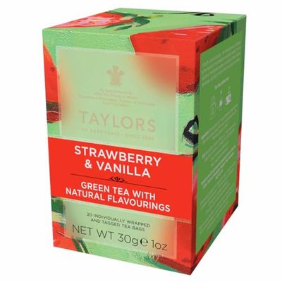 Taylors of Harrogate Strawberry &amp; Vanilla Green Tea, 20 Count (Pack of 1)