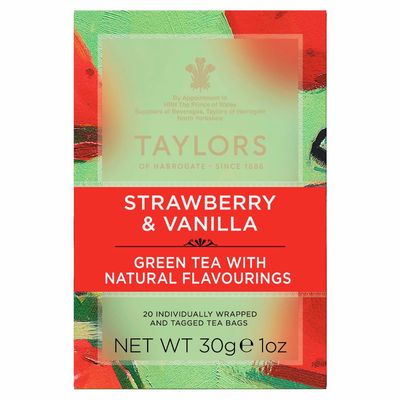 Taylors of Harrogate Strawberry &amp; Vanilla Green Tea, 20 Count (Pack of 1)