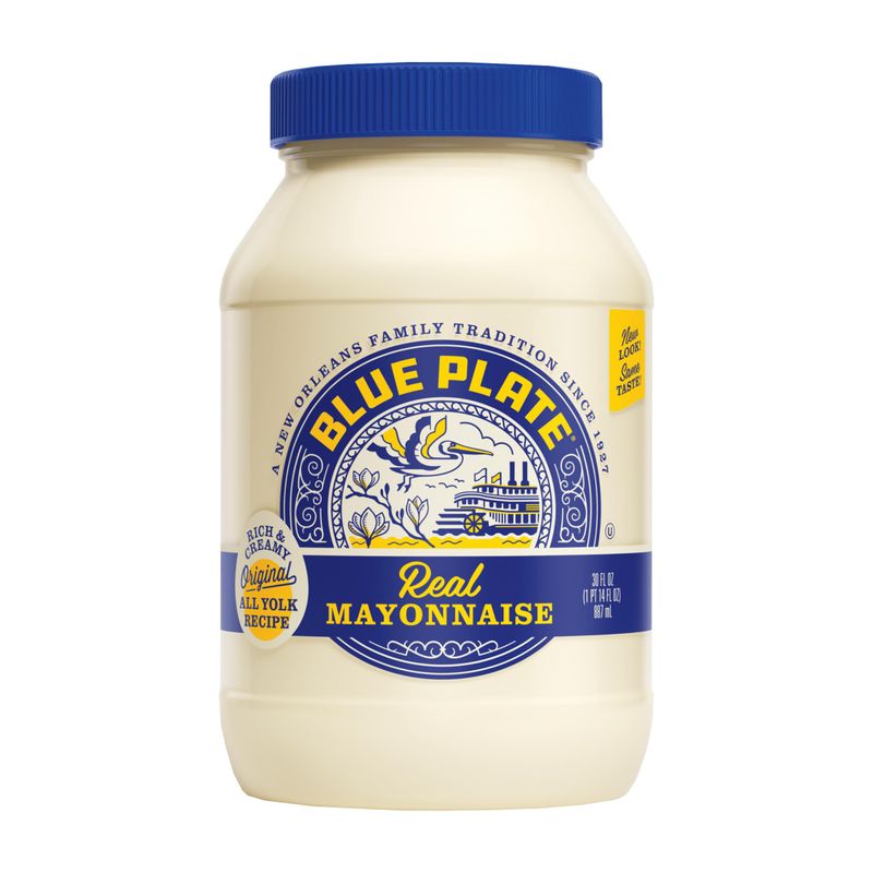 Blue Plate Real Mayonnaise, Homestyle Mayo For Chicken Salad to Deviled Eggs, 30 Fl Oz Jar (Pack of 1)