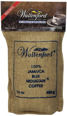 Wallenford&#39;s 100% Jamaica Blue Mountain Roasted Whole Bean Coffee - Authentic Jamaican Blue Mountain Coffee Beans, Blue Mountain Coffee from Jamaica - 16oz