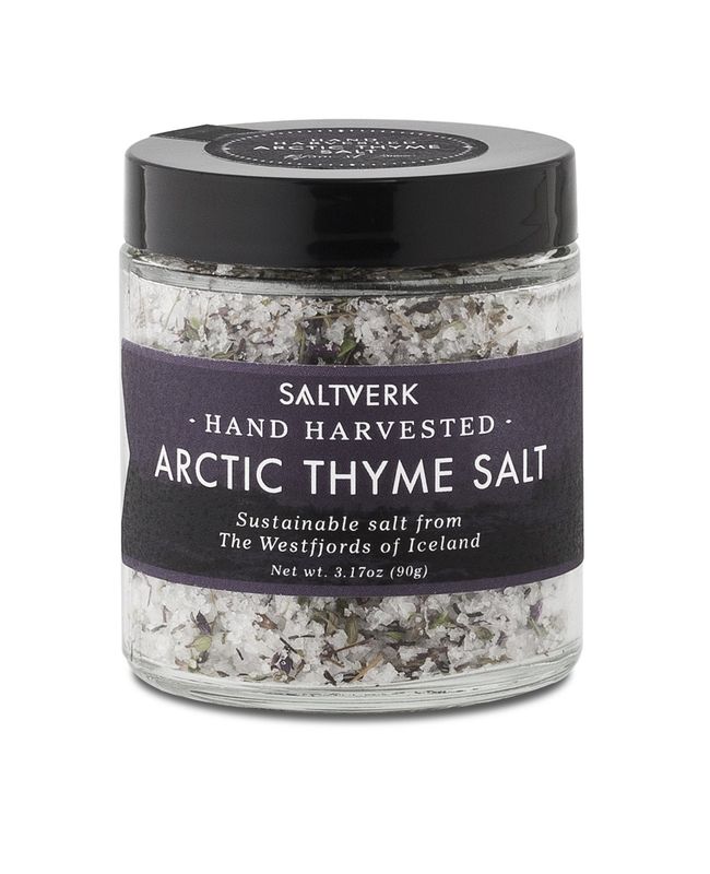 Saltverk Arctic Thyme Sea Salt - 2.82 Ounces Jar - Hand Harvested Gourmet - Sustainably Made