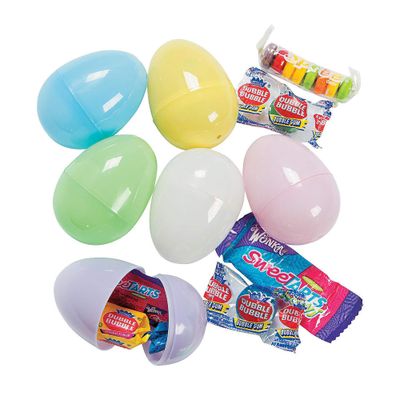 Candy Filled Easter Eggs - Bulk set of 24 Pastel Eggs - Easter Hunt Party Supplies