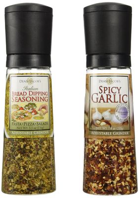 Dean Jacob&#39;s Grinder Set - Spicy Garlic and Italian Bread Dipping Seasoning