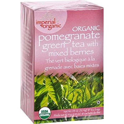 Uncle Lee&#39;s Tea Imperial Organic Pomegranate Green Tea with Mixed Berries 18 Tea Bags