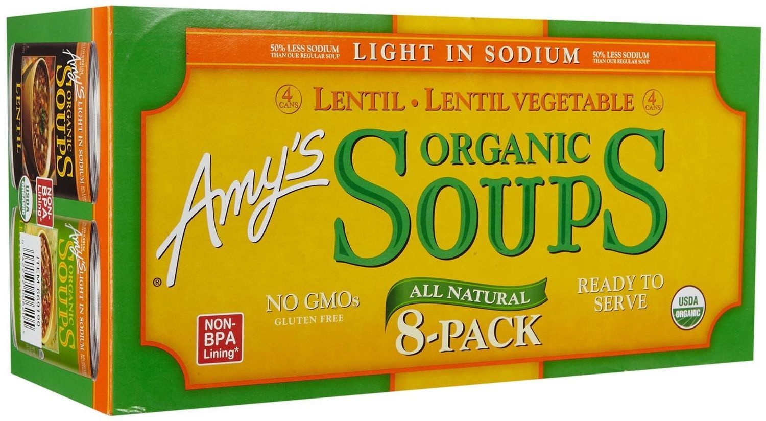 Amy&#39;s Organic Lentil Veggie Soup, 14.5 Ounce (8 count)