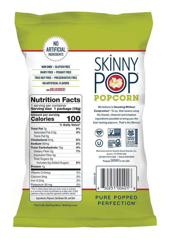 Skinny Pop Popcorn, 0.65 oz