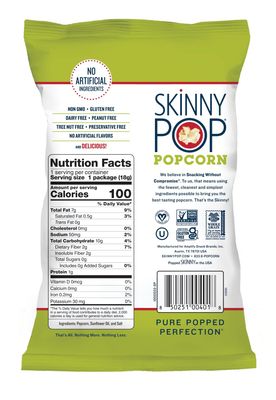 Skinny Pop Popcorn, 0.65 oz