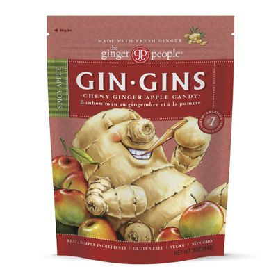 The Ginger People Spicy Apple Chewy Ginger Candy, Gluten Free, 3 Ounces (Pack Of 12)