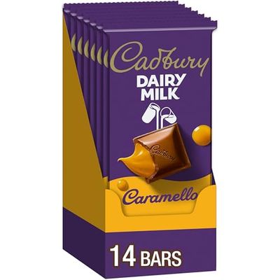 CADBURY DAIRY MILK CARAMELLO Milk Chocolate Candy Bars, 4 oz (14 Count)