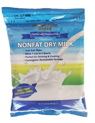 Mountain Maid Instant Nonfat Dry Milk Powder 12.8 Oz Fortified with Vitamins A &amp; D