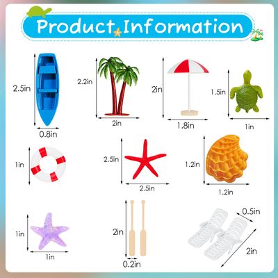 12 Pieces Hawaiian Beach Cake Decoration Summer Beach Chair and Umbrella Cake Toppers Green Palm Tree Cake Toppers for Hawaiian Theme Birthday Wedding Party Baby Shower Party Decoration Supplies