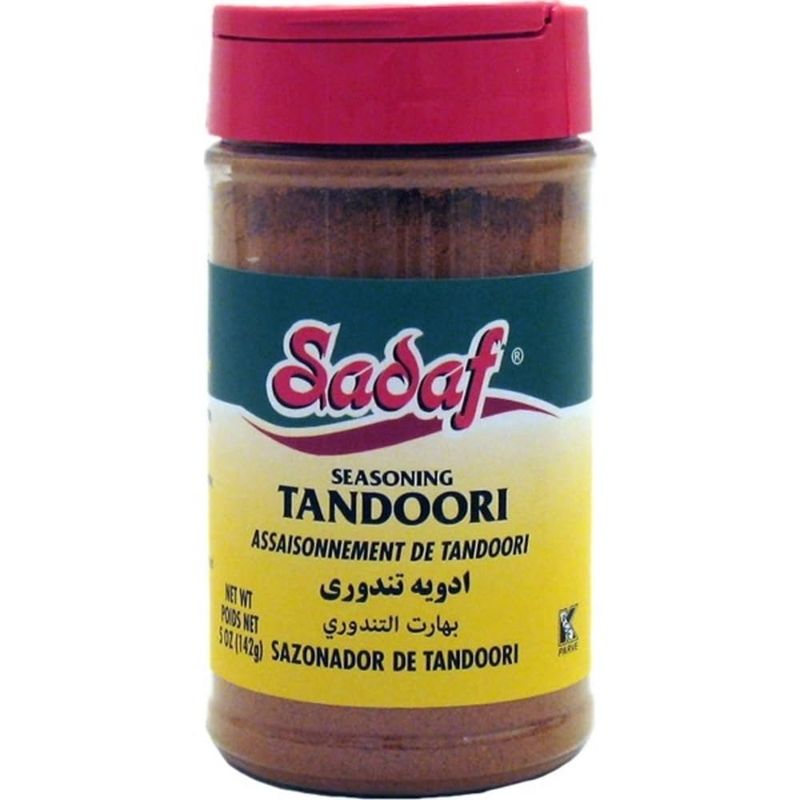Sadaf Tandoori Seasoning - Tandoori Masala of 12 Spices - Tandoori spices for your Tikka Masala and your Butter Chicken - Indian Spice Blend - Salt-Free - 5 Oz bottle with Shaker Top