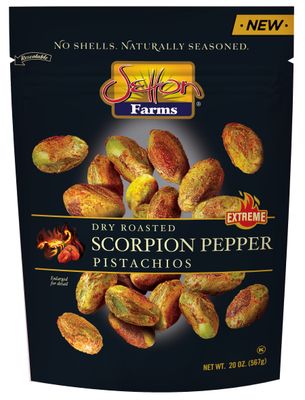 Setton Farms Pistachios, Scorpion Pepper Extreme Flavor Pistachios Value Bag, Naturally Seasoned, Dry Roasted No Shell Pistachios, Non-GMO Project Verified, Gluten Free, Vegan, Kosher, 20 Oz