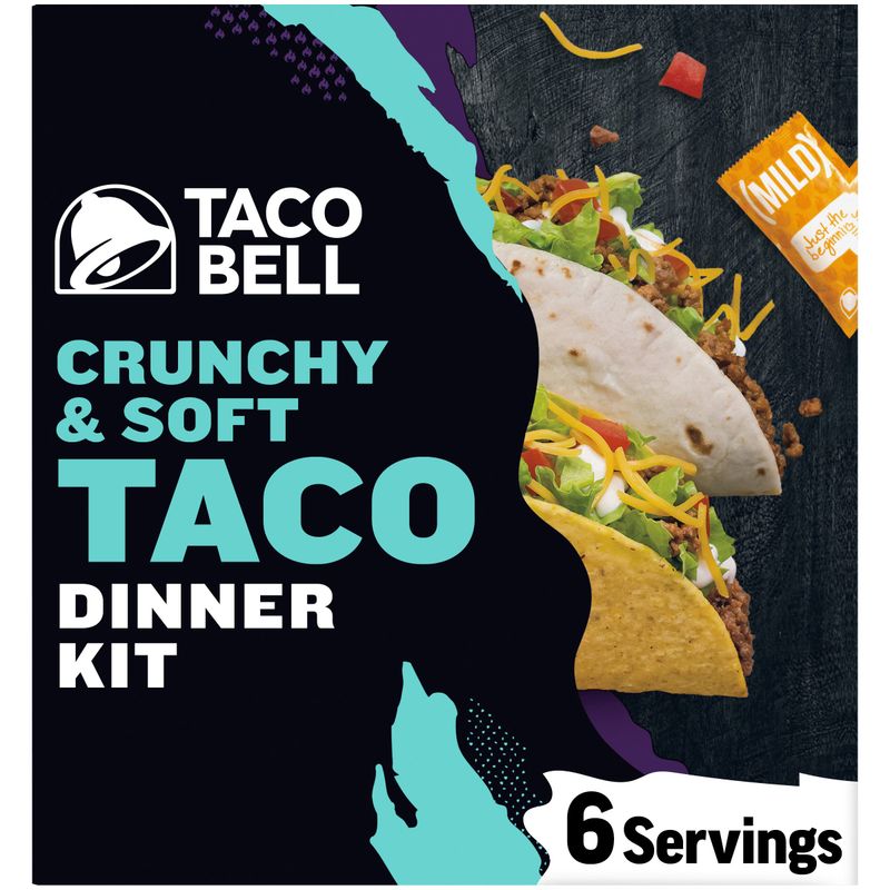 Taco Bell Crunchy &amp; Soft Taco Dinner Kit, 12.77 oz Box (Pack of 10)