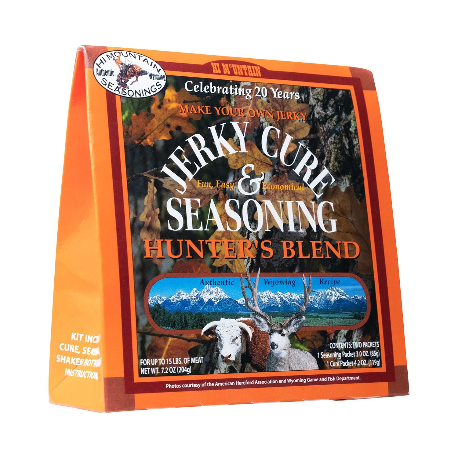 Hi Mountain Jerky Seasoning and Cure Kit | HUNTERS BLEND | Create Savory Homemade Beef Jerky | Great for Beef, Deer, Elk, &amp; Venison | Mix will Season up to 15lbs. of Meat (1 Box)