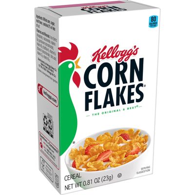 Kellogg&#39;s Corn Flakes, Breakfast Cereal, Original, .81oz (70 Count)