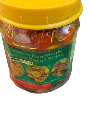 Authentic Nepali Akabare Khursani Red Cherry Pickle - Chiltepin Peppers/Chile Chiltepe/Chili Piquin Super Hot Red Cherry Pickles Handmade At Home In Nepal