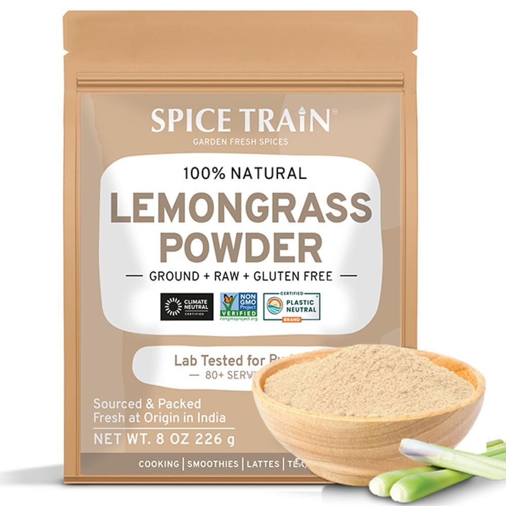 Lemongrass Powder (226g/8oz) Non GMO, Gluten Free, 100% Raw, Sourced from India, For Cooking, Smoothies, Tea, Packed in Resealable Ziplock Pouch