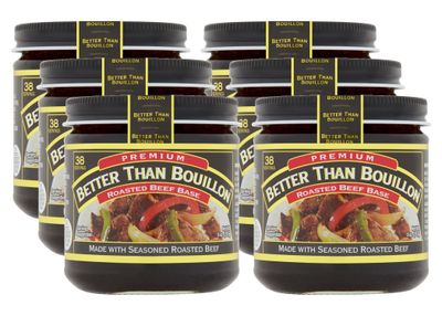 Better Than Bouillon Roasted Beef Base, Made with Seasoned Roasted Beef, Blendable Base for Added Flavor, 38 Servings Per Jar, 8 OZ (Pack of 6)