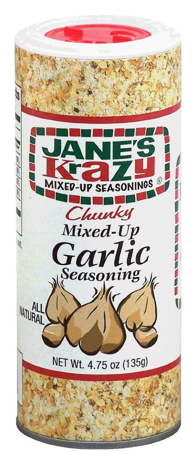 Jane&#39;s Krazy Chunky Mixed-Up Garlic Seasoning, 4.75 Ounce (Packing may vary)