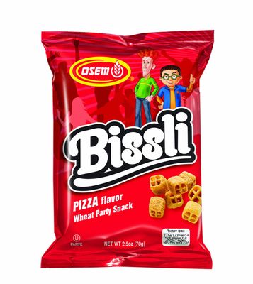 Bissli Pizza Flavored Crunchy Wheat Snack Perfect Lunch Snack for Kids &amp; Adults 2.5oz Bag (Pack of 24)